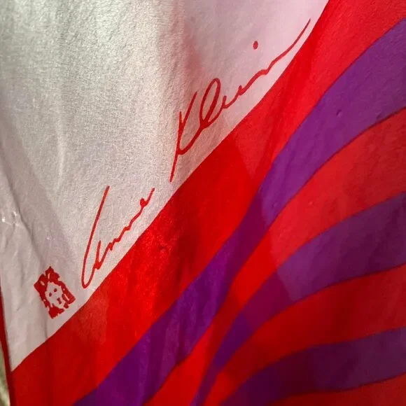 Anne Klein Red and Purple Scarf Wrap - Picture 2 of 6